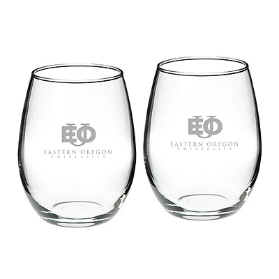 Eastern Oregon Mountaineers Team 21oz. 2-Piece Stemless Wine Glass Set
