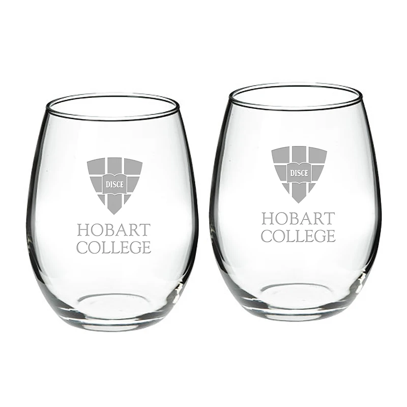 Hobart & William Smith Colleges Team 21oz. 2-Piece Stemless Wine Glass Set