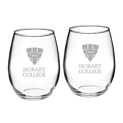 Hobart & William Smith Colleges Team 21oz. 2-Piece Stemless Wine Glass Set