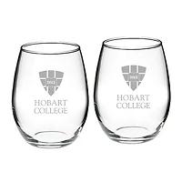 Hobart & William Smith Colleges Team 21oz. 2-Piece Stemless Wine Glass Set