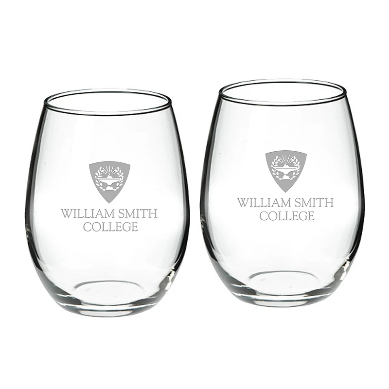 Hobart & William Smith Colleges 21oz. 2-Piece Stemless Wine Glass Set