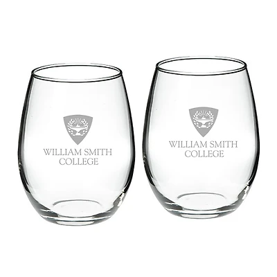 Hobart & William Smith Colleges 21oz. 2-Piece Stemless Wine Glass Set