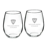 Hobart & William Smith Colleges 21oz. 2-Piece Stemless Wine Glass Set