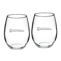 University of Baltimore 21oz. 2-Piece Stemless Wine Glass Set