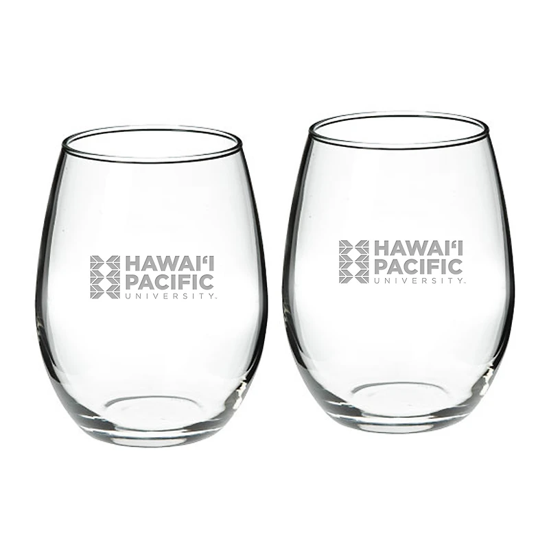 Hawaii Pacific Sharks 21oz. 2-Piece Stemless Wine Glass Set