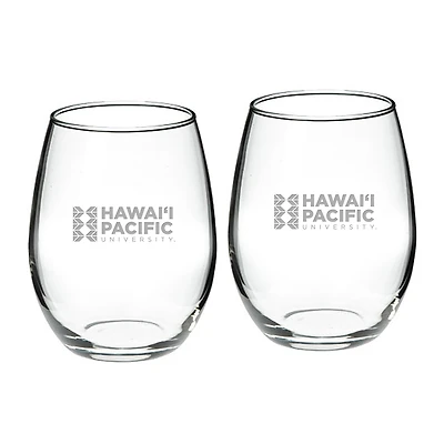 Hawaii Pacific Sharks 21oz. 2-Piece Stemless Wine Glass Set