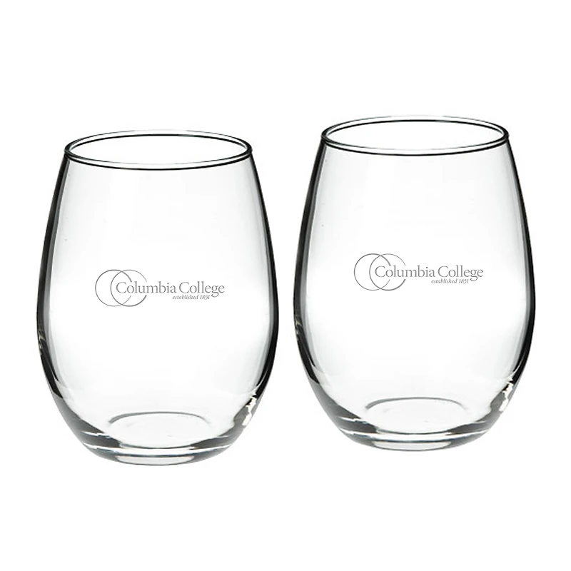 Columbia College of Missouri Cougars 21oz. 2-Piece Stemless Wine Glass Set