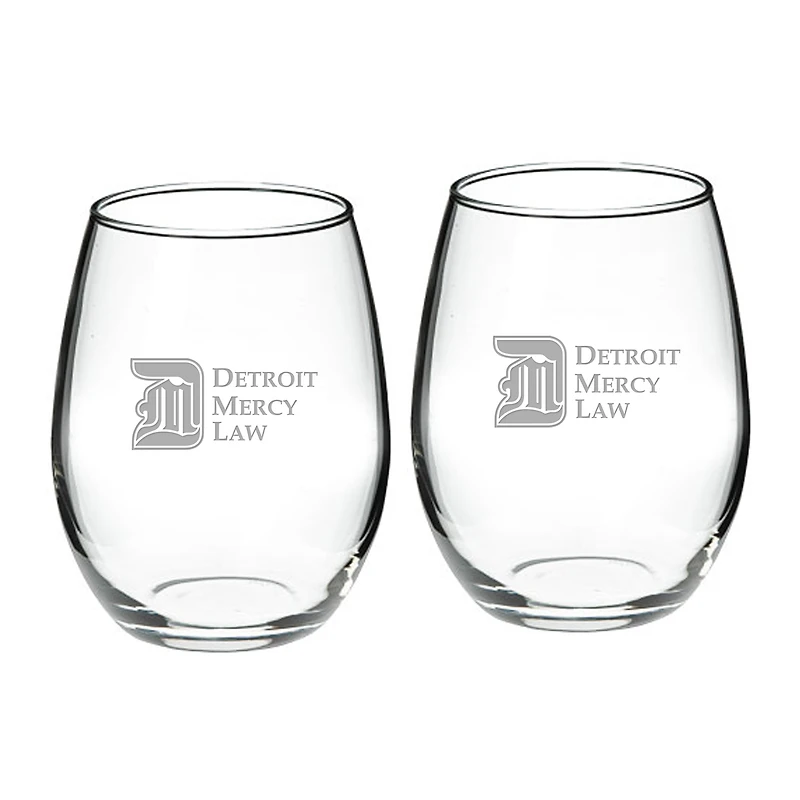 Detroit Mercy Titans 21oz. 2-Piece Stemless Wine Glass Set