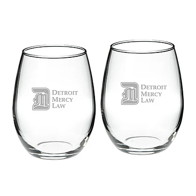 Detroit Mercy Titans 21oz. 2-Piece Stemless Wine Glass Set