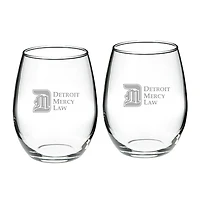 Detroit Mercy Titans 21oz. 2-Piece Stemless Wine Glass Set