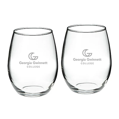 Georgia Gwinnett Grizzlies 21oz. 2-Piece Stemless Wine Glass Set