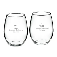 Georgia Gwinnett Grizzlies 21oz. 2-Piece Stemless Wine Glass Set