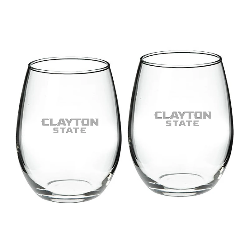 Clayton State Lakers 21oz. 2-Piece Stemless Wine Glass Set