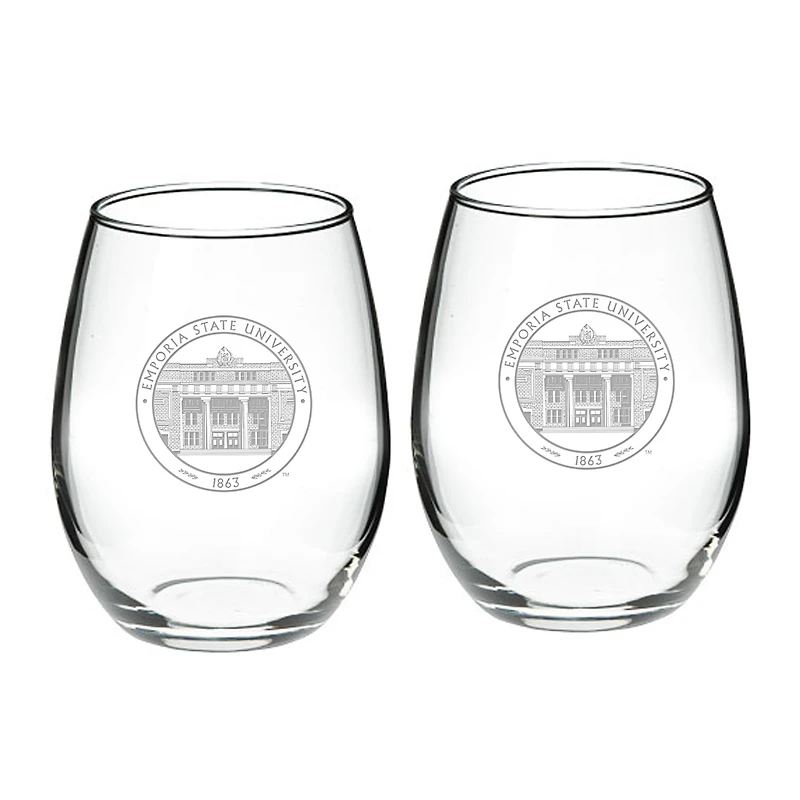 Emporia State Hornets 21oz. 2-Piece Stemless Wine Glass Set