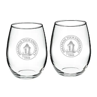 Arkansas Tech 21oz. 2-Piece Stemless Wine Glass Set