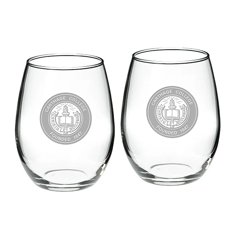 Carthage Firebirds 21oz. 2-Piece Stemless Wine Glass Set