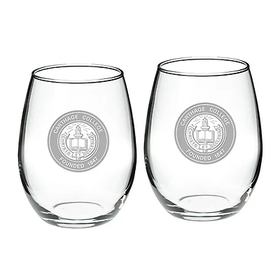 Carthage Firebirds 21oz. 2-Piece Stemless Wine Glass Set