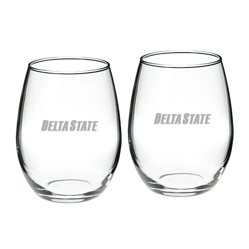 Delta State Statesmen 21oz. 2-Piece Stemless Wine Glass Set
