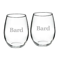 Bard College Raptors Team 21oz. 2-Piece Stemless Wine Glass Set