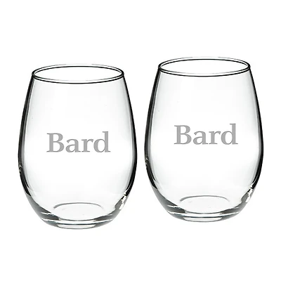 Bard College Raptors Team 21oz. 2-Piece Stemless Wine Glass Set