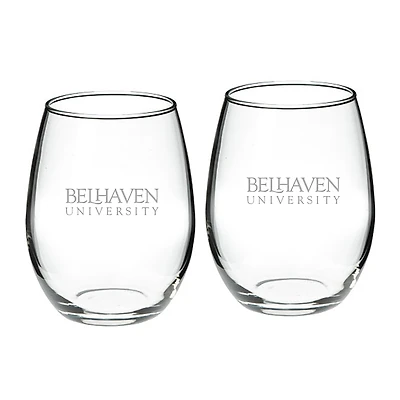 Belhaven Blazers 21oz. 2-Piece Stemless Wine Glass Set