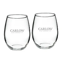 Carlow University Celtics 21oz. 2-Piece Stemless Wine Glass Set