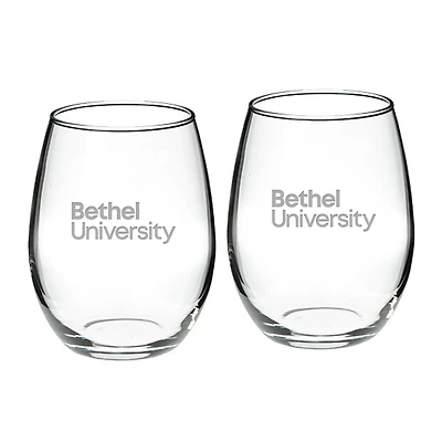 Bethel Wildcats 21oz. 2-Piece Stemless Wine Glass Set