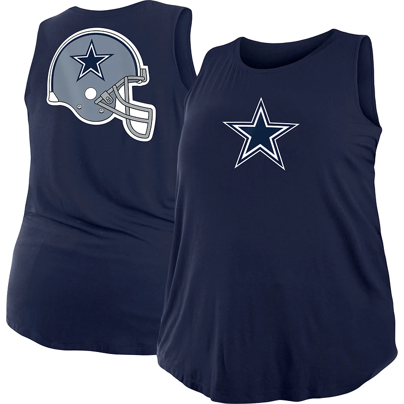 Women's New Era  Navy Dallas Cowboys Plus Size Tank Top