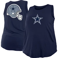 Women's New Era  Navy Dallas Cowboys Plus Size Tank Top