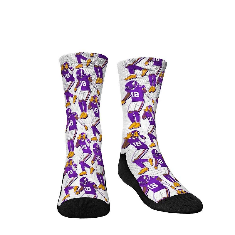 Youth Rock Em Socks Justin Jefferson Minnesota Vikings Player Celebration Crew Socks