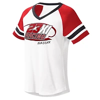 Women's G-III 4Her by Carl Banks White/Red 23XI Racing Circus Catch V-Neck T-Shirt