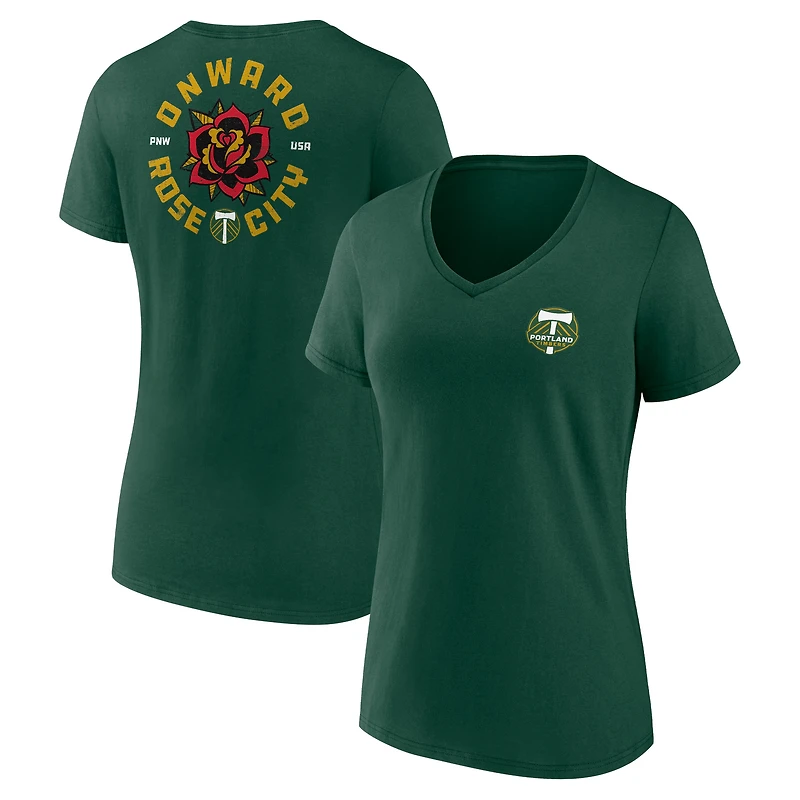 Women's Green Portland Timbers Team Hometown Collection V-Neck T-Shirt