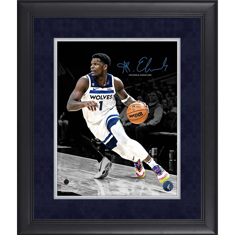 Anthony Edwards Minnesota Timberwolves Facsimile Signature Framed 11" x 14" Spotlight Photograph