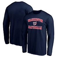Men's Navy Washington Nationals Team Heart & Soul Long Sleeve T-Shirt
