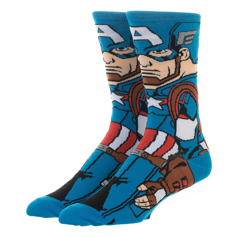 Men's BIOWORLD Captain America Crew Socks