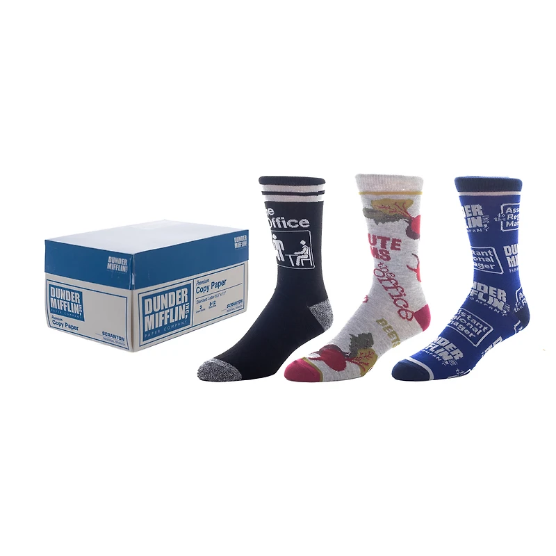 Men's BIOWORLD The Office 3-Pack Crew Socks Set