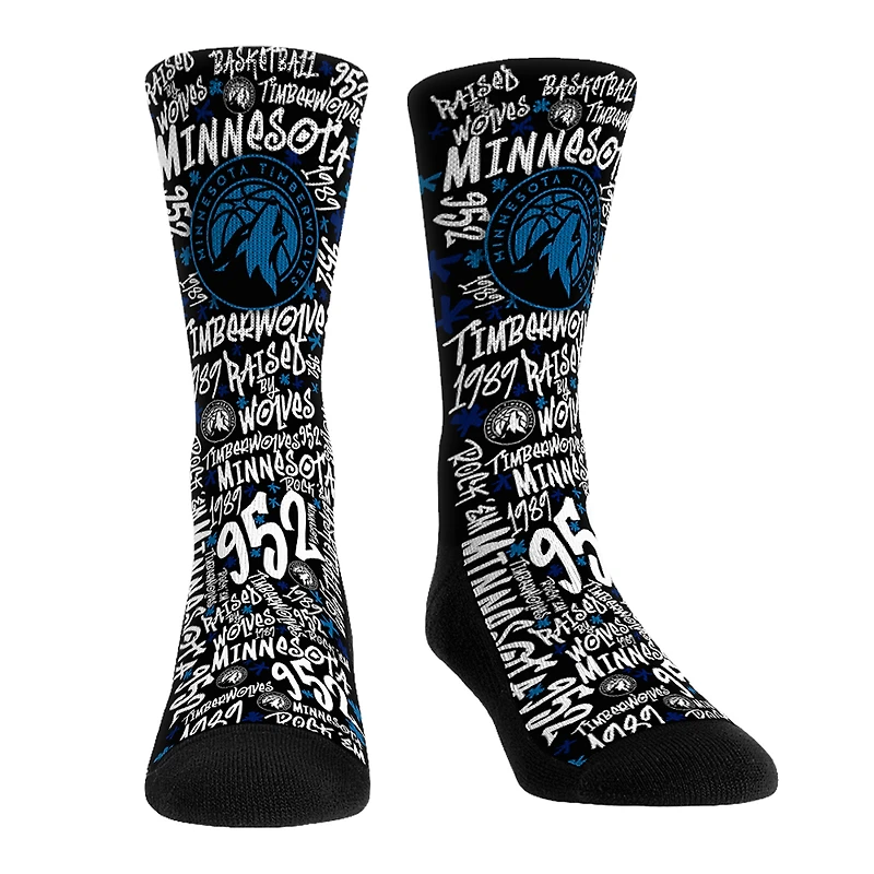 Unisex Rock Em Socks Minnesota Timberwolves Graffiti Crew Socks