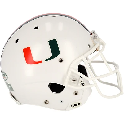 Miami Hurricanes Team-Issued White Helmet from the 2018-2022 NCAA Football Seasons