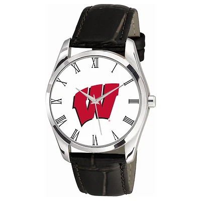 Wisconsin Badgers Berkeley Black Leather Watch