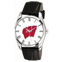 Wisconsin Badgers Berkeley Black Leather Watch