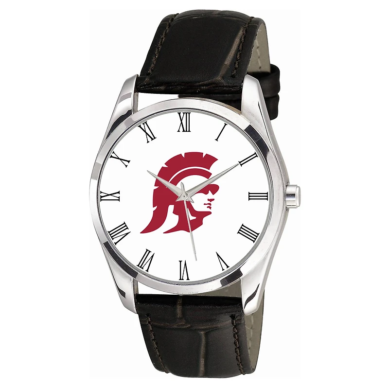 USC Trojans Berkeley Black Leather Watch