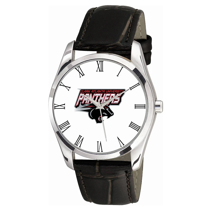 Clark Atlanta University Panthers Berkeley Black Leather Watch