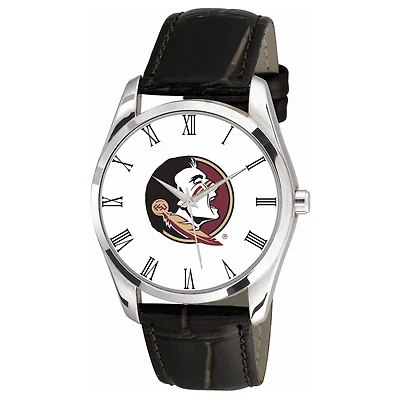 Florida State Seminoles Berkeley Black Leather Watch