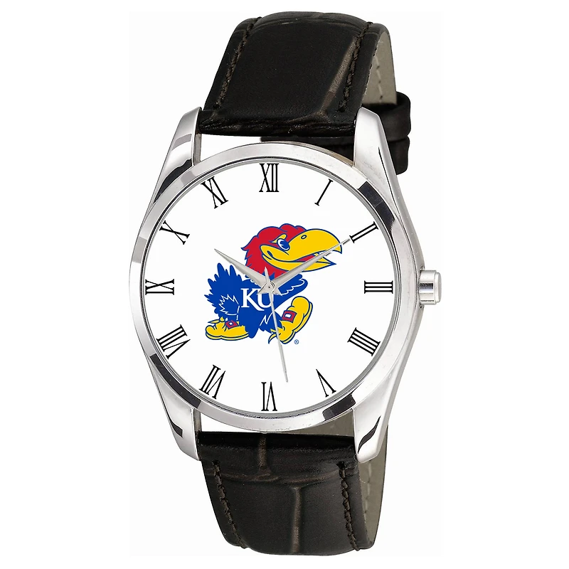 Kansas Jayhawks Berkeley Black Leather Watch