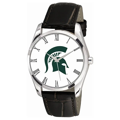 Michigan State Spartans Berkeley Black Leather Watch