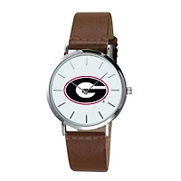 Georgia Bulldogs Plexus Brown Leather Watch