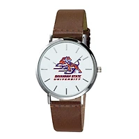 Savannah State Tigers Plexus Brown Leather Watch