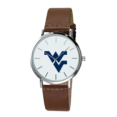 West Virginia Mountaineers Plexus Brown Leather Watch
