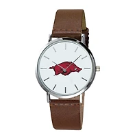 Arkansas Razorbacks Plexus Brown Leather Watch