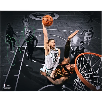 Boston Celtics Jayson Tatum Autographed 16" x 20" Horizontal Spotlight Dunk Versus Lebron Photograph